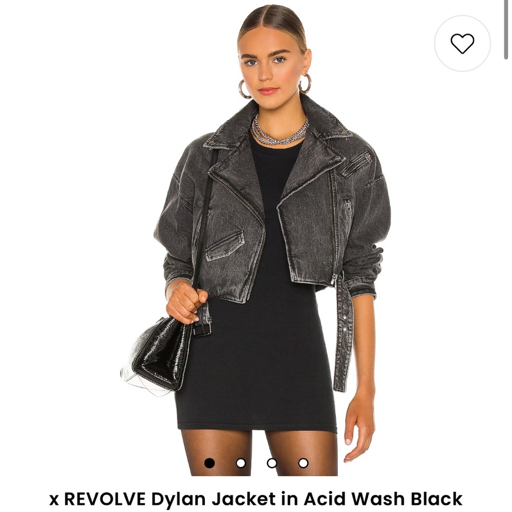 LAMARQUE Acid Wash Denim Biker Jacket - XS